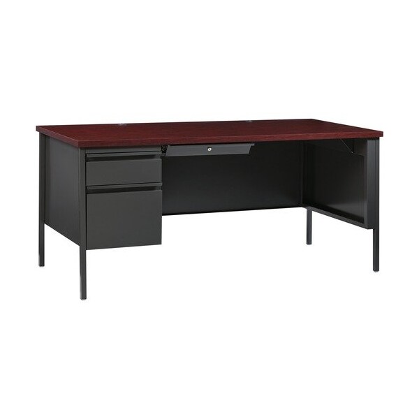 Lorell DESK, L SNGL PED, 30X66, MHGY LLR60919 - main